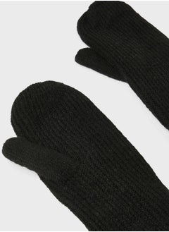 PIECES Ribbed Knit Mittens  - Image 3