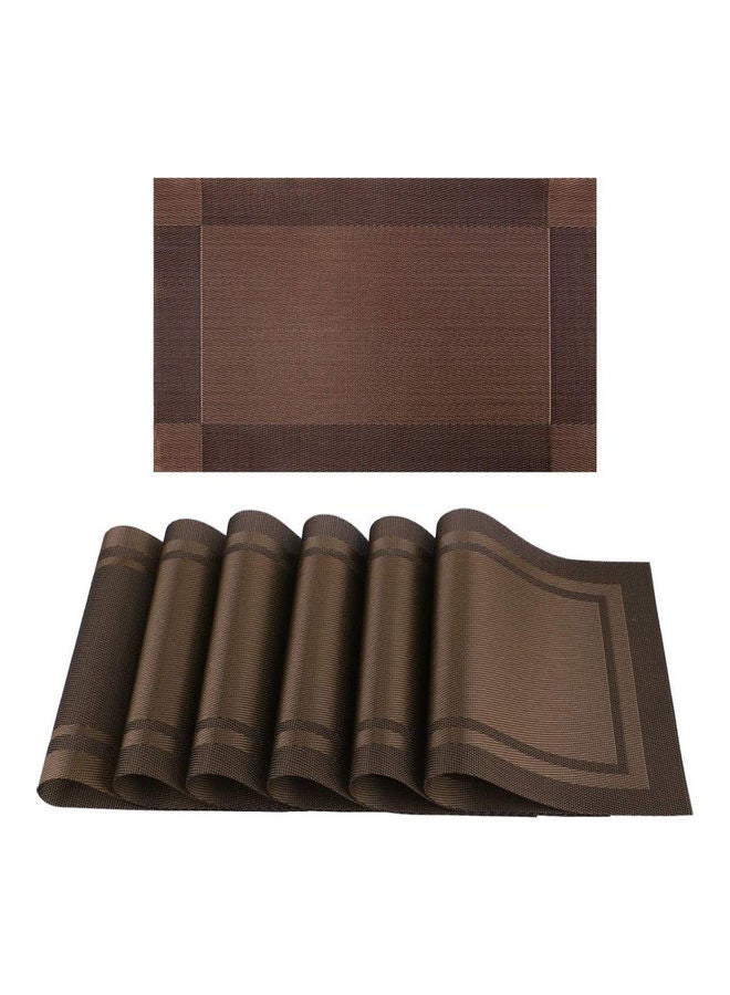 NIBEMINENT 6-Piece Placemat Set Brown 45x30cm - Image 1