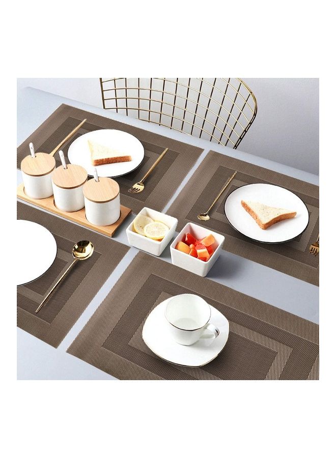 NIBEMINENT 6-Piece Placemat Set Brown 45x30cm - Image 5