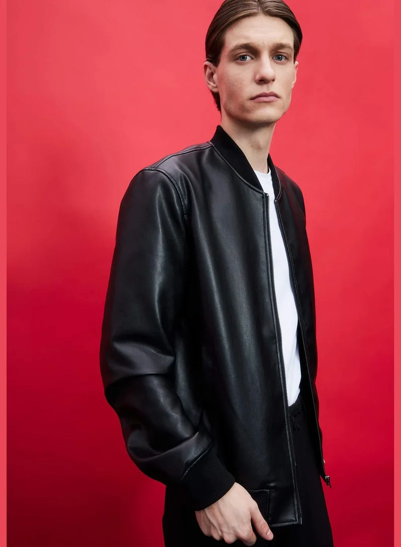 DeFacto Man Slim Fit PU Jacket