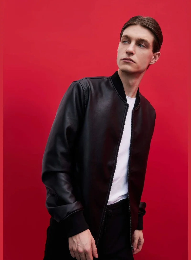 DeFacto Man Slim Fit PU Jacket