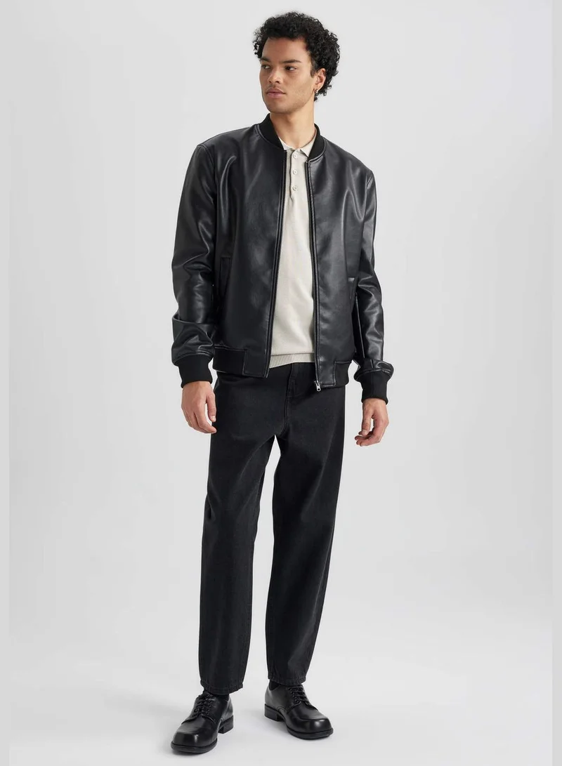 DeFacto Man Slim Fit PU Jacket