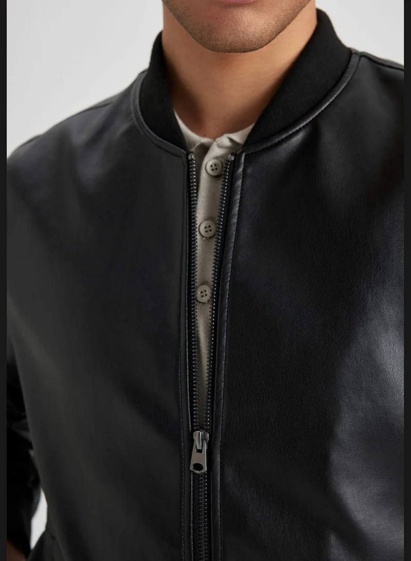 DeFacto Man Slim Fit PU Jacket