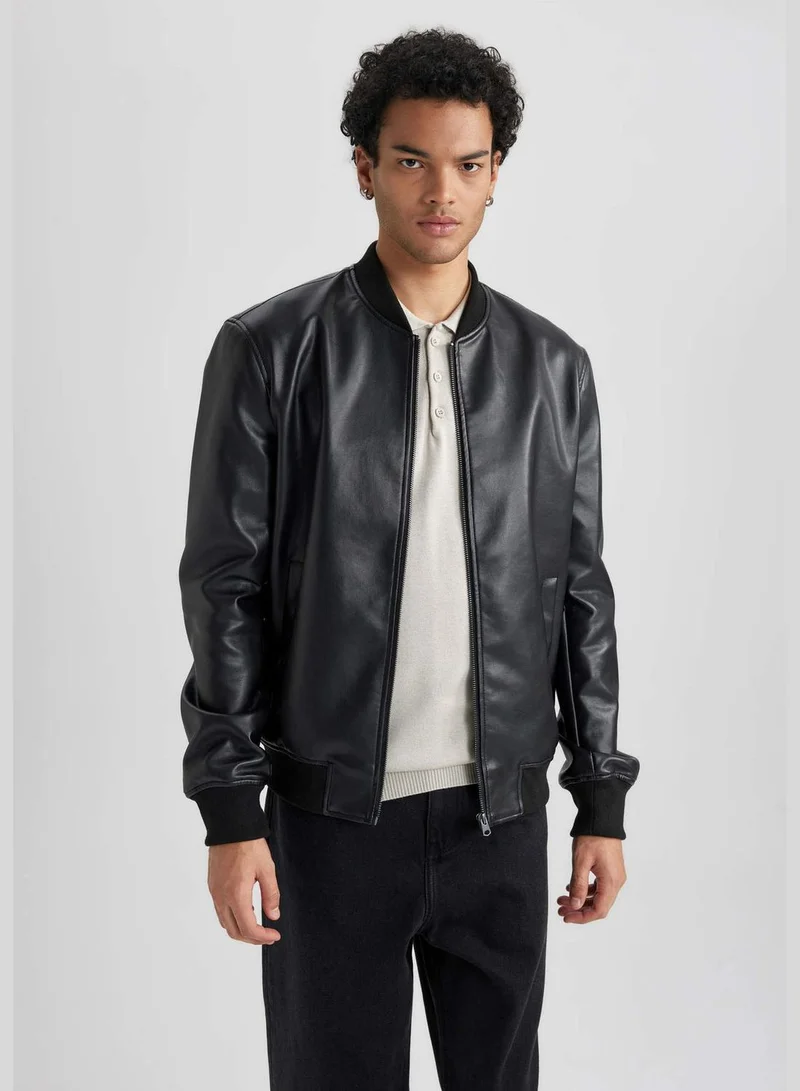 DeFacto Man Slim Fit PU Jacket
