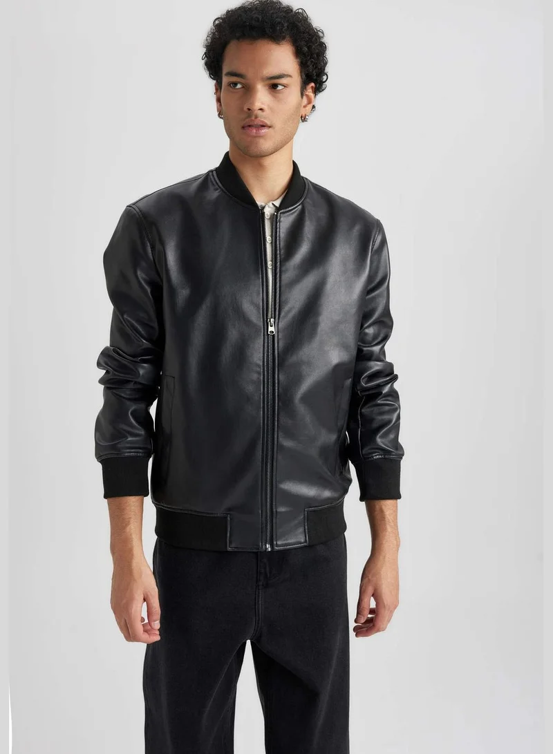 DeFacto Man Slim Fit PU Jacket