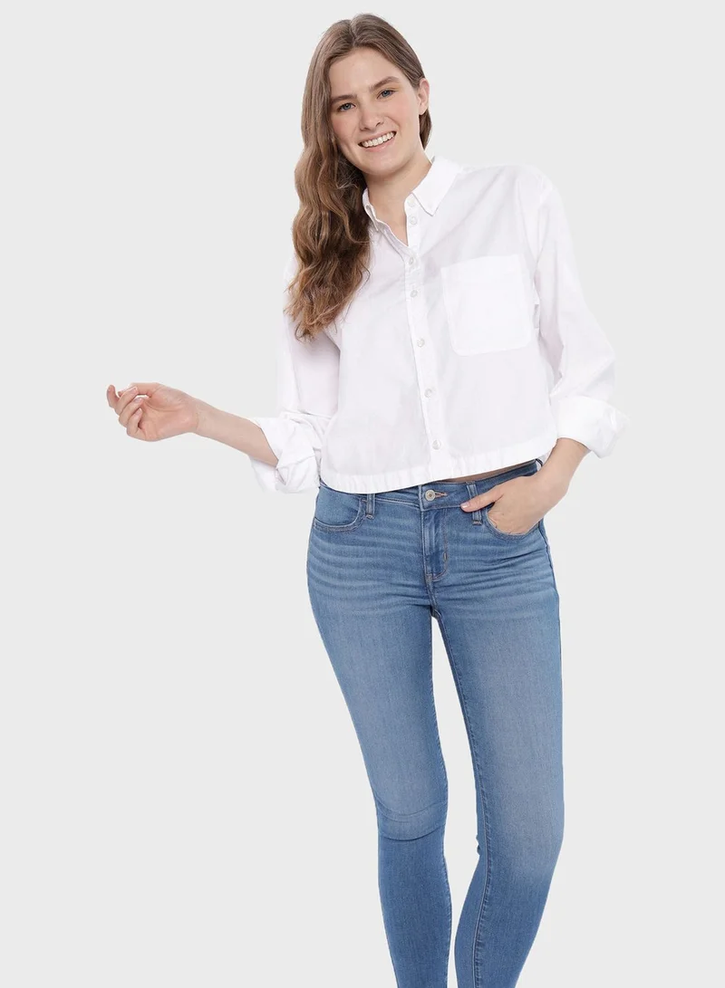 امريكان ايجل قميص قصير بأزرار من الأعلى إلى الاسفل