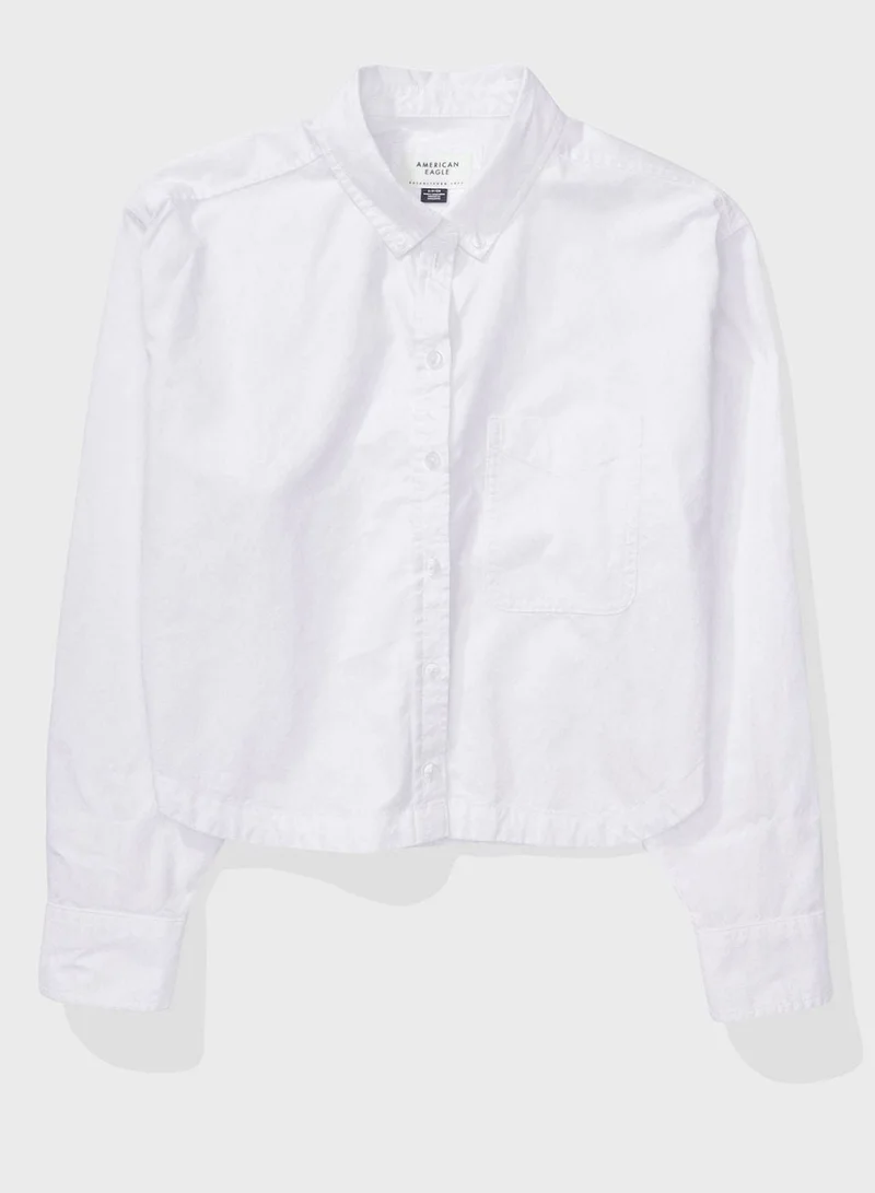 American Eagle  Button Down Crop Shirt for Women | Best Price UAE