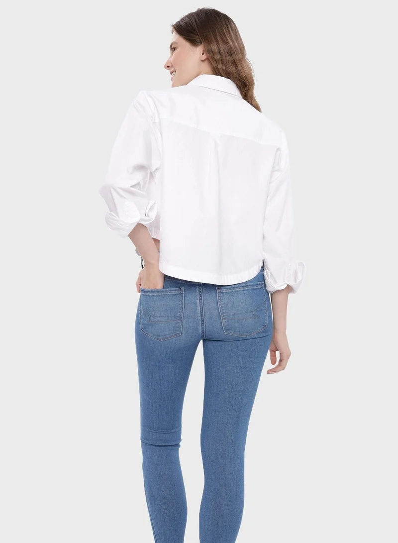 امريكان ايجل قميص قصير بأزرار من الأعلى إلى الاسفل