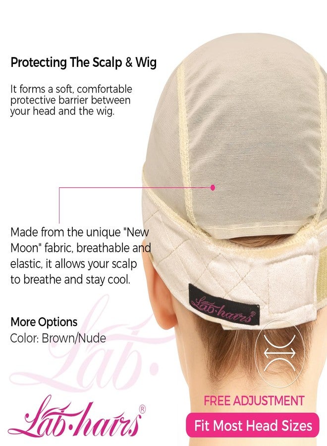 Labhairs LABHAIR Wig Grip Cap with Lace Edge - Non Slip Adjustable Wig Cap with Grip Band for Women, Glueless Breathable Under Wig Cap for Natural Hairline, One Size Fits All, Nude - Image 4