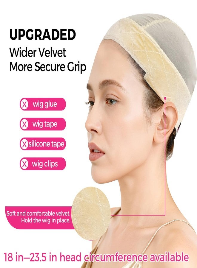 Labhairs LABHAIR Wig Grip Cap with Lace Edge - Non Slip Adjustable Wig Cap with Grip Band for Women, Glueless Breathable Under Wig Cap for Natural Hairline, One Size Fits All, Nude - Image 3