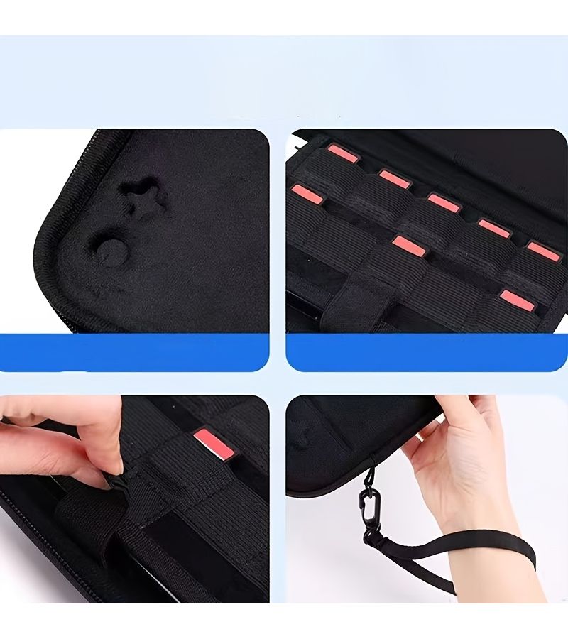 Black Switch Storage Bag With Shoulder Strap Detachable Hard Protective Cover - Image 3