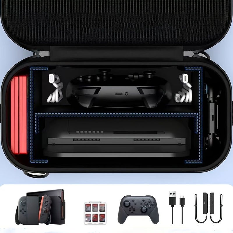 Black Switch Storage Bag With Shoulder Strap Detachable Hard Protective Cover - Image 5