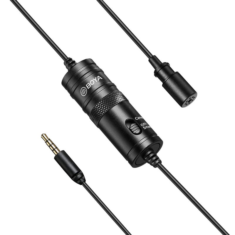 BOYA BY-M1 3.5mm Electret Condenser Microphone with 1/4" adapter for Smartphones iPhone DSLR Cameras PC - Image 4