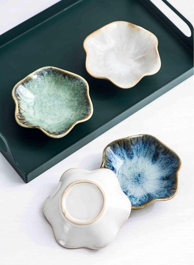 UNICASA Ceramic Lotus Jewelry Dish Set of 4, Decorative Jewelry Trays Set, 4.25 inch Trinket Dish - for Necklace, Ring, Watch Keys, Bracelet, Earrings, Mother's Day, Christmas, Wedding for Women - Image 5