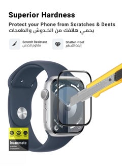 huanmate Premium Screen Protector For Apple Watch Series 9 41 mm Black/Clear  - Image 3