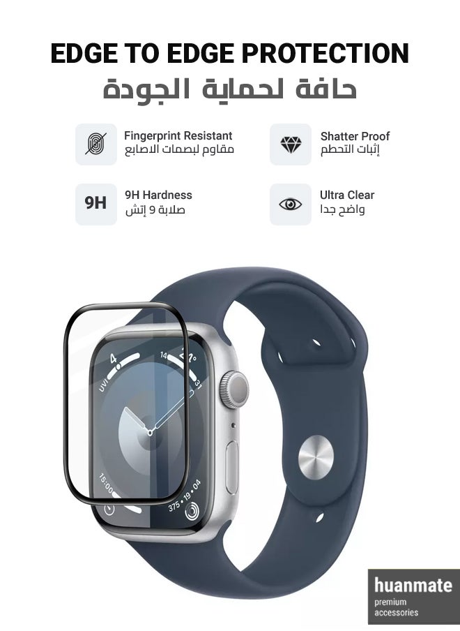 هووانميت واقي شاشة ممتازلأبل ساعه الاصدار 9 41mm - أسود/شفاف  - Image 2