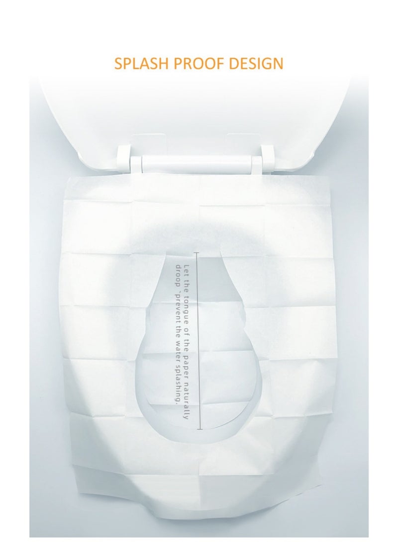 Yunpy Disposable Flushable Toilet Seat Covers (100 Count, 50 Each of 2 Colors) - Eco-Friendly 100% Biodegradable Paper Toilet Seat Covers, Portable Travel Size for Public Toilets, Hotels, Airplanes & Outdoor Activities, Safe for Toddlers and Adults - Image 2