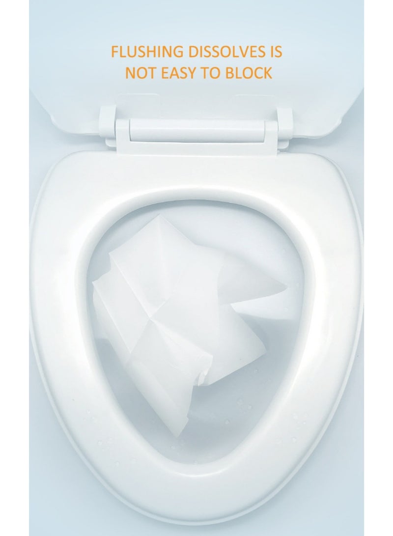 Yunpy Disposable Flushable Toilet Seat Covers (100 Count, 50 Each of 2 Colors) - Eco-Friendly 100% Biodegradable Paper Toilet Seat Covers, Portable Travel Size for Public Toilets, Hotels, Airplanes & Outdoor Activities, Safe for Toddlers and Adults - Image 3