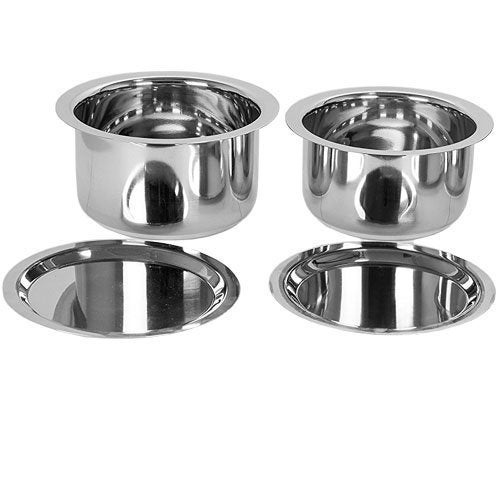 Liolis Stainless Steel 2 Pcs Tope Set with Lid | Multipurpose Patila for Milk Boiling | Patila Set for Home with | Capacity 1800ml & 2300ml Pack of 2 - Image 1