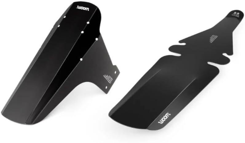 Woom واوم دراجات الفيندر - واقيات طين بلاستيكية - مجموعة أمامية وخلفية باللون الأسود غير اللامع - Image 1