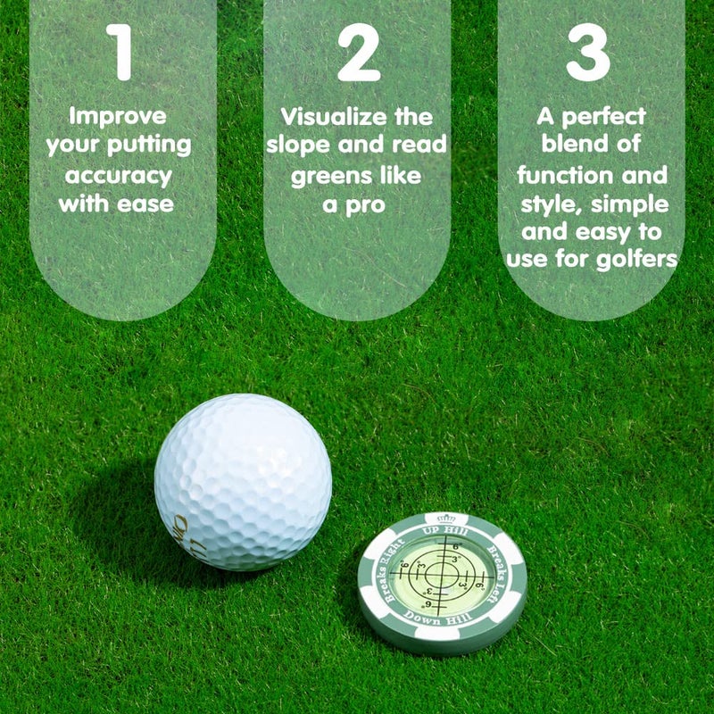Prodigora SlopeMaster ProGreen Reader - Golf Ball Marker with High Precision Green Reading Aid Golf Accessories for Men Women (Green) - Image 2