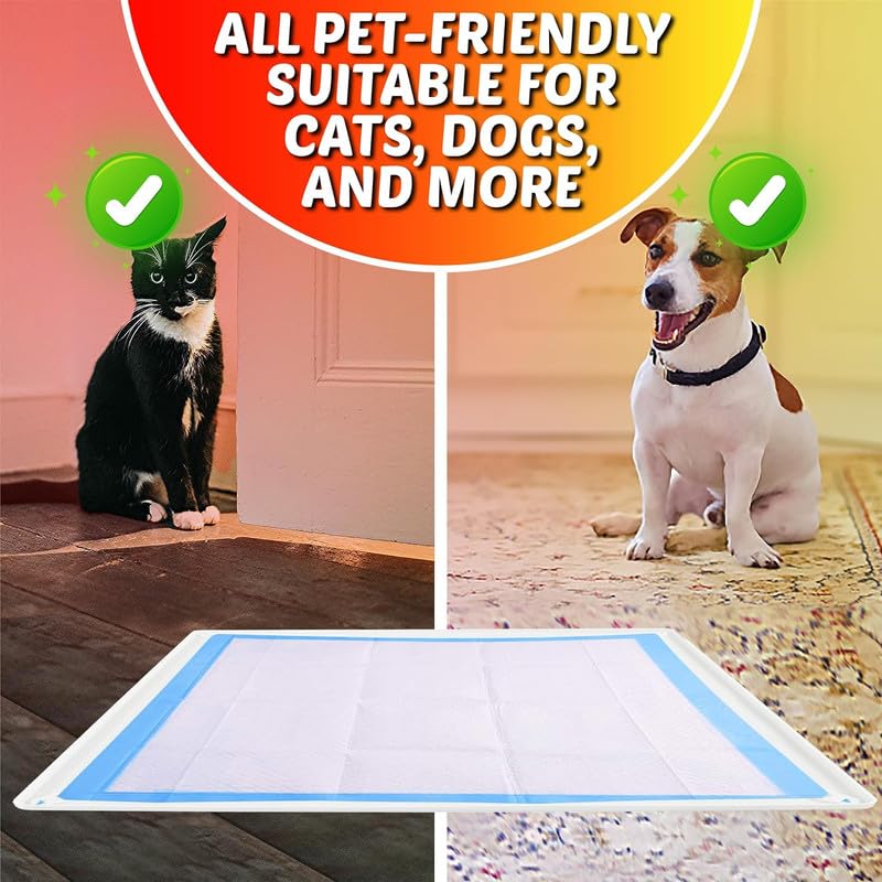 Skywin TidyFriend Dog Pee Pad Holder Tray Fits for 30â€ x 36â€ Pee Pads with Corner Lock Holes, Raised Edges, Non-Spill, Easy to Clean Silicone Dog Potty Tray Holder, For Indoor Floor Protection (White) - Image 4