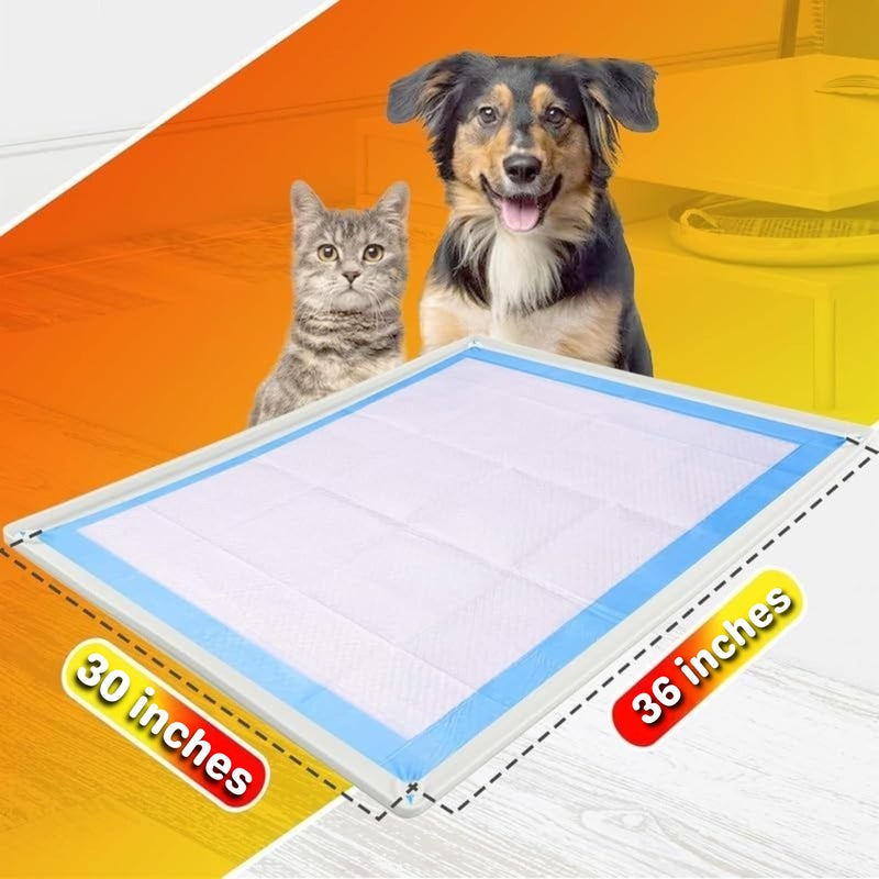 Skywin TidyFriend Dog Pee Pad Holder Tray Fits for 30â€ x 36â€ Pee Pads with Corner Lock Holes, Raised Edges, Non-Spill, Easy to Clean Silicone Dog Potty Tray Holder, For Indoor Floor Protection (White) - Image 2