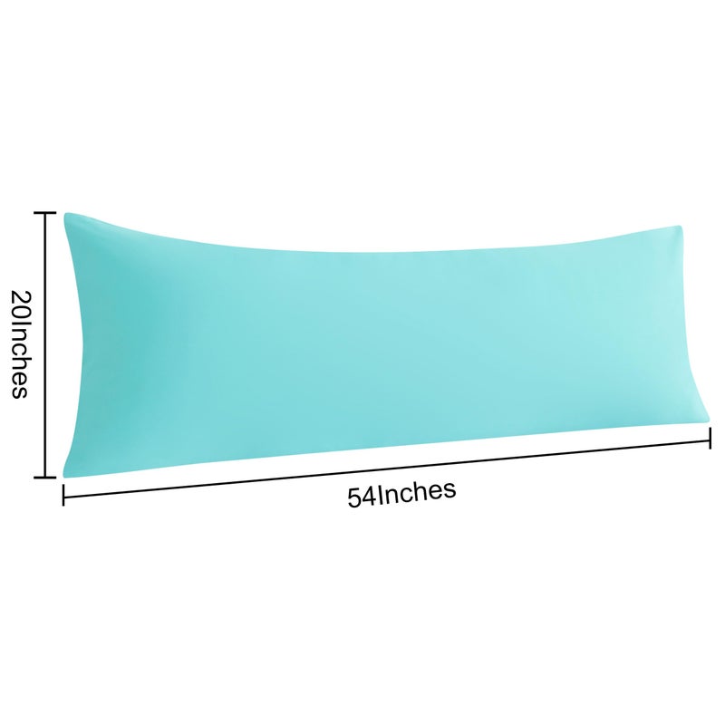 NTBAY Body Pillow Cases Set of 2, 2 Pack Brushed Microfiber 20x54 Pillow Cases, Soft, Wrinkle, Fade, Stain Resistant Aqua Pillow Cases with Envelope Closure, 20x54 Inches, Aqua - Image 3