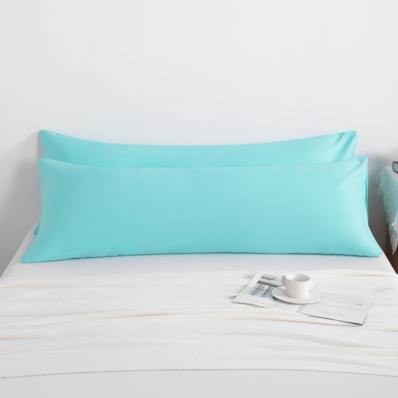 NTBAY Body Pillow Cases Set of 2, 2 Pack Brushed Microfiber 20x54 Pillow Cases, Soft, Wrinkle, Fade, Stain Resistant Aqua Pillow Cases with Envelope Closure, 20x54 Inches, Aqua - Image 4