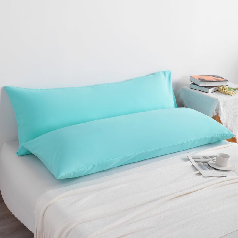 NTBAY Body Pillow Cases Set of 2, 2 Pack Brushed Microfiber 20x54 Pillow Cases, Soft, Wrinkle, Fade, Stain Resistant Aqua Pillow Cases with Envelope Closure, 20x54 Inches, Aqua - Image 5