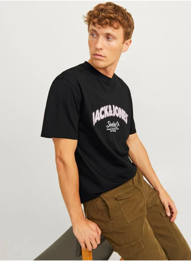 JACK & JONES Logo Print Crew Neck T-Shirt