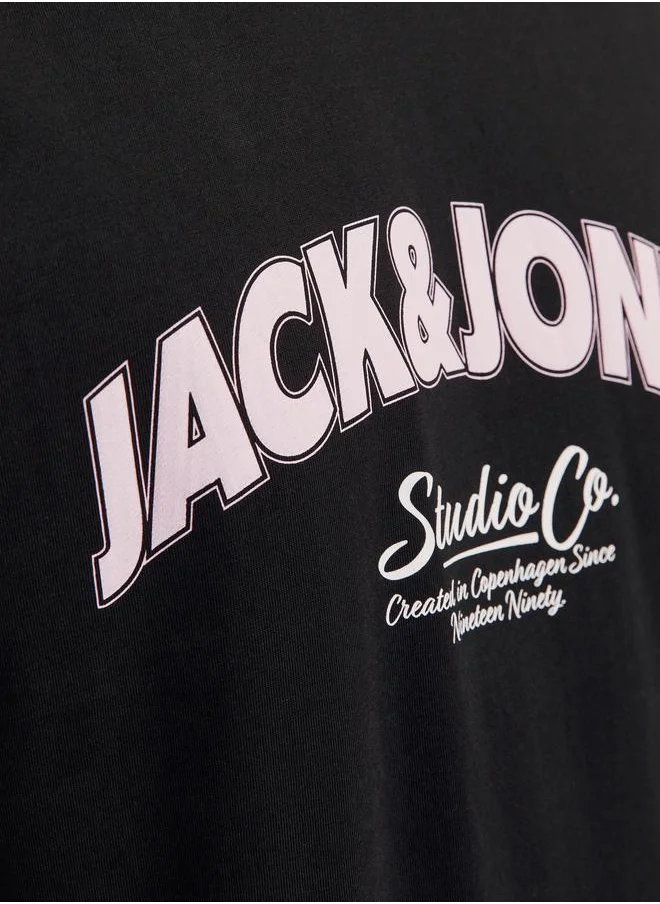 JACK & JONES Logo Print Crew Neck T-Shirt