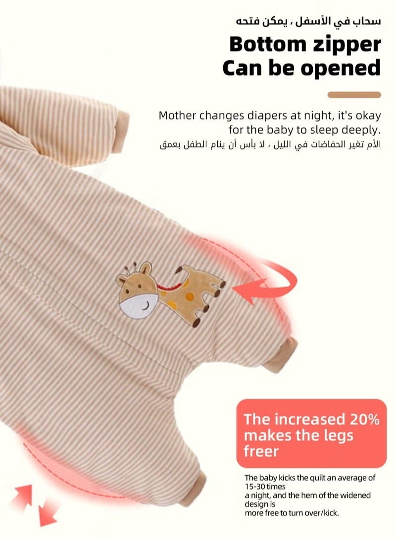 DOOKOO Baby Sleep Sack, Soft Baby Sleeping Bag, Swaddling Blanket, Swaddle Wrap, Pure Cotton Wearable Blankets with Removable Sleeves and Legs, Easy Zip Access Nappy Change, for Newborn Babies 6-18 Months - Image 4