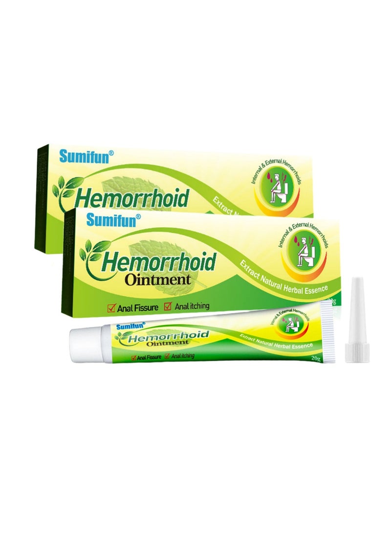 Sumifun 2-PACK Hemorrhoid Cream, Hemorrhoid & Fissure Ointment, Antibacterial Cream - Chinese Herbal Hemorrhoids Cream Hemorrhoid Symptom Ointment 20g*2 - Image 1