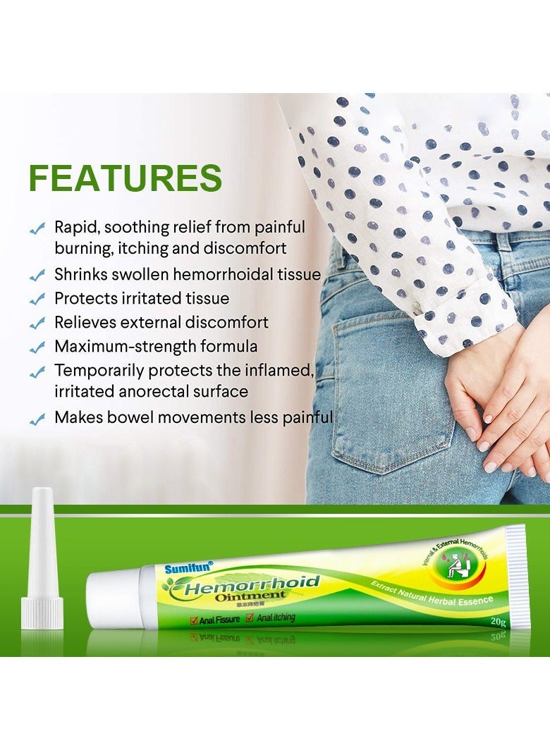 Sumifun 2-PACK Hemorrhoid Cream, Hemorrhoid & Fissure Ointment, Antibacterial Cream - Chinese Herbal Hemorrhoids Cream Hemorrhoid Symptom Ointment 20g*2 - Image 5
