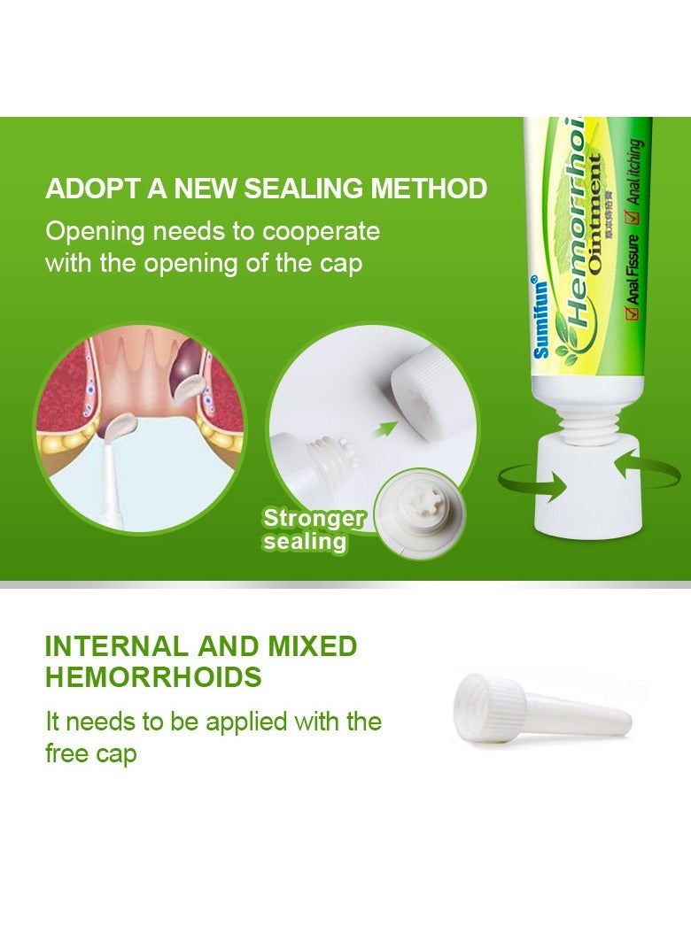 Sumifun 2-PACK Hemorrhoid Cream, Hemorrhoid & Fissure Ointment, Antibacterial Cream - Chinese Herbal Hemorrhoids Cream Hemorrhoid Symptom Ointment 20g*2 - Image 2