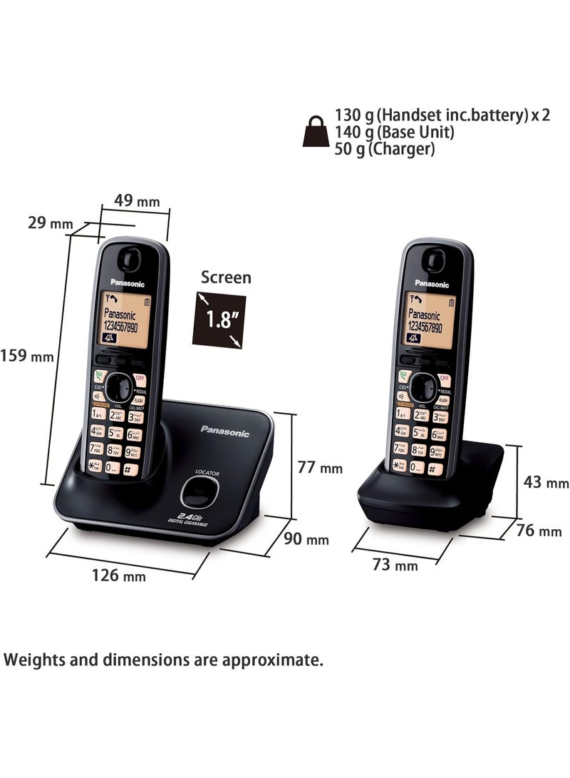 Panasonic Cordless Phone - KX-TG3712BX1 - Dual Handset - Image 2