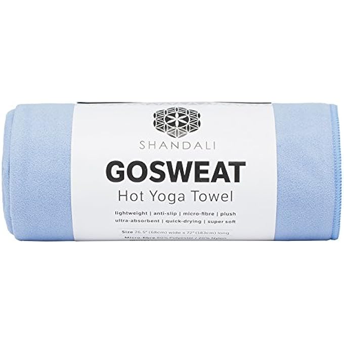 Shandali (Hand Towel - 16 X 26.5, Placid Blue) - Gosweat Non-Slip Hot Yoga Towel With Super-Absorbent Soft Suede Microfiber In Many Colours, For Bikram Pilates And Yoga Mats. - Image 1
