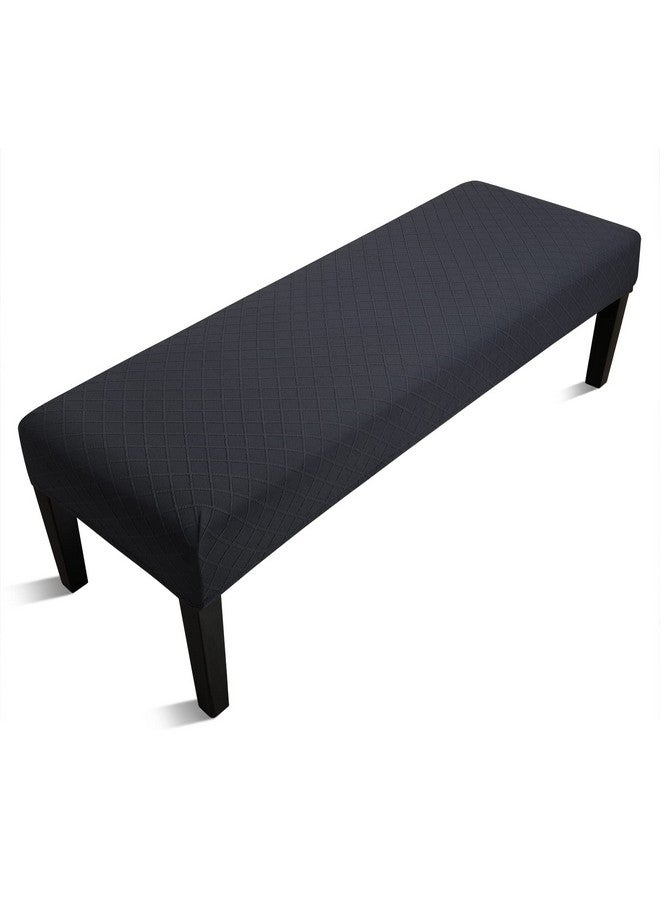 Fuloon Stretch Jacquard Dining Bench Cover - Anti-Dust Removable Bench Slipcover Washable Bench Seat Protector Cover For Living Room, Bedroom, Kitchen (Black) - Image 1