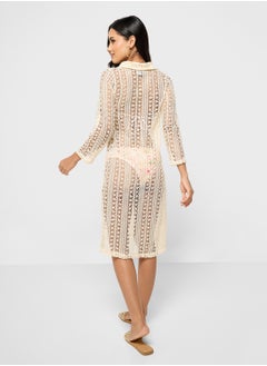 Ginger Crochet Button Down Beach Coverup  - Image 3