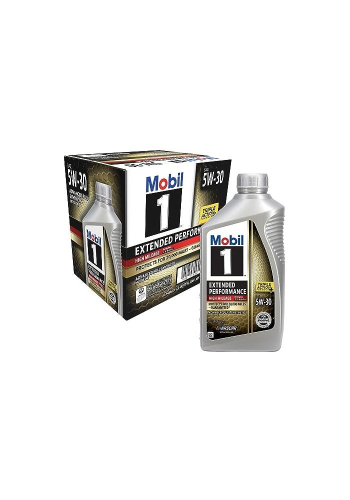Mobil 1 Extended Performance High Mileage Full Synthetic Motor Oil 5W30 1 Quart 6pack - Image 1