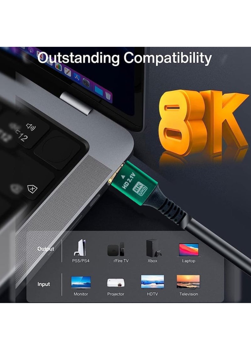 DIGI CORE 3M 8K Ultra HD2.1V Premium High Speed HDTV HDMI Cable 48Gbps High Speed HDMI 8K 2.1V Connectors HD, HDR Video, ARC Support HDTV 8K HDMI Cable - Image 4