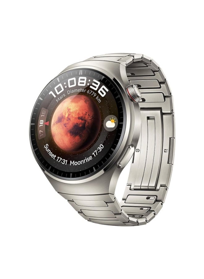 Smart Watch 4 Pro with 1.5-inch circular AMOLED screen, Bluetooth call reception, Always On Display feature, battery life lasting days, with a metal and a leather strap - Image 1