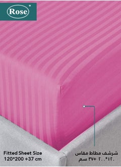 Rose ROSE Striped Luxury Hotel Comforter, Premium Microfiber, Set of 4 pieces, Soft Lightweight, Extra Twin size 260x170 cm, Fuchsia  - Image 3