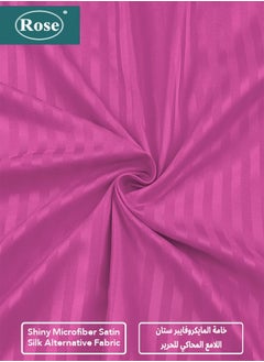 Rose ROSE Striped Luxury Hotel Comforter, Premium Microfiber, Set of 4 pieces, Soft Lightweight, Extra Twin size 260x170 cm, Fuchsia  - Image 5