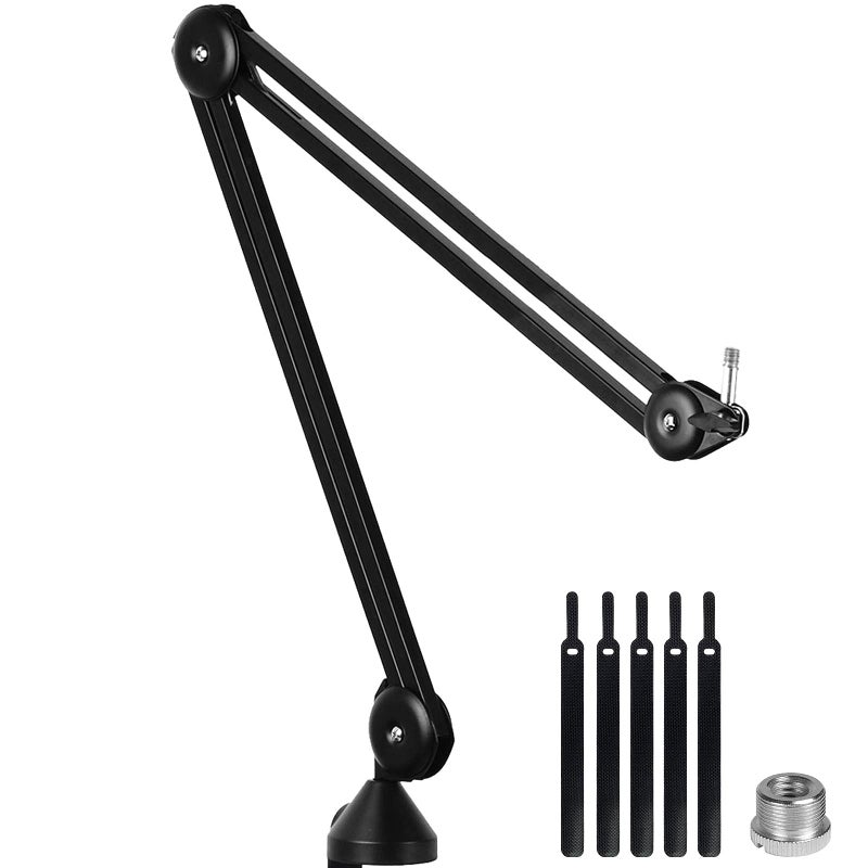 Mic Arm 2nd Generation Arm Enhanced Boom Microphone with Desk Clamp Anti-Shake Microphone Stand for Blue Yeti and Other Mics