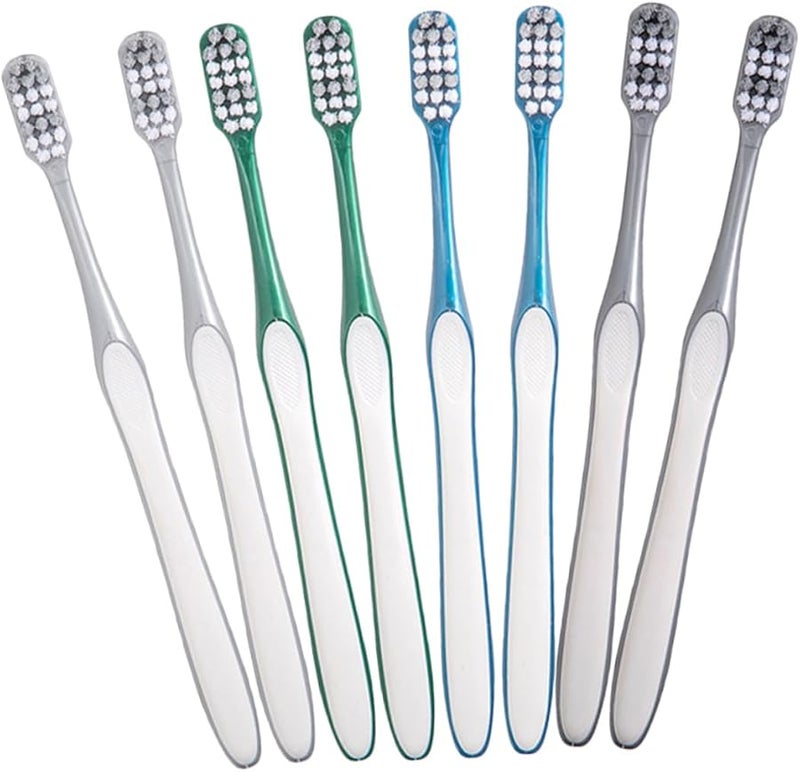 8Pcs Mens Hard Manual Toothbrush Large Head Ergonomic Design For Plaque Removal - Image 2
