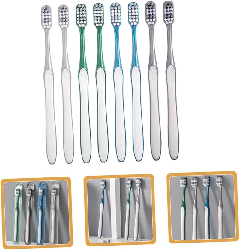 8Pcs Mens Hard Manual Toothbrush Large Head Ergonomic Design For Plaque Removal - Image 4