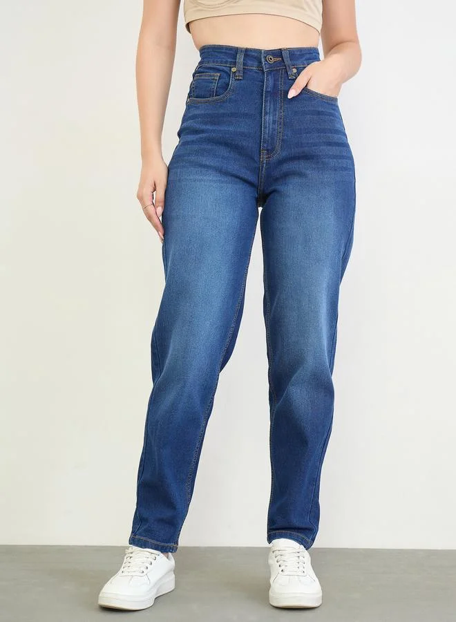 ستايلي Blue Tapered Fit High Rise Jeans