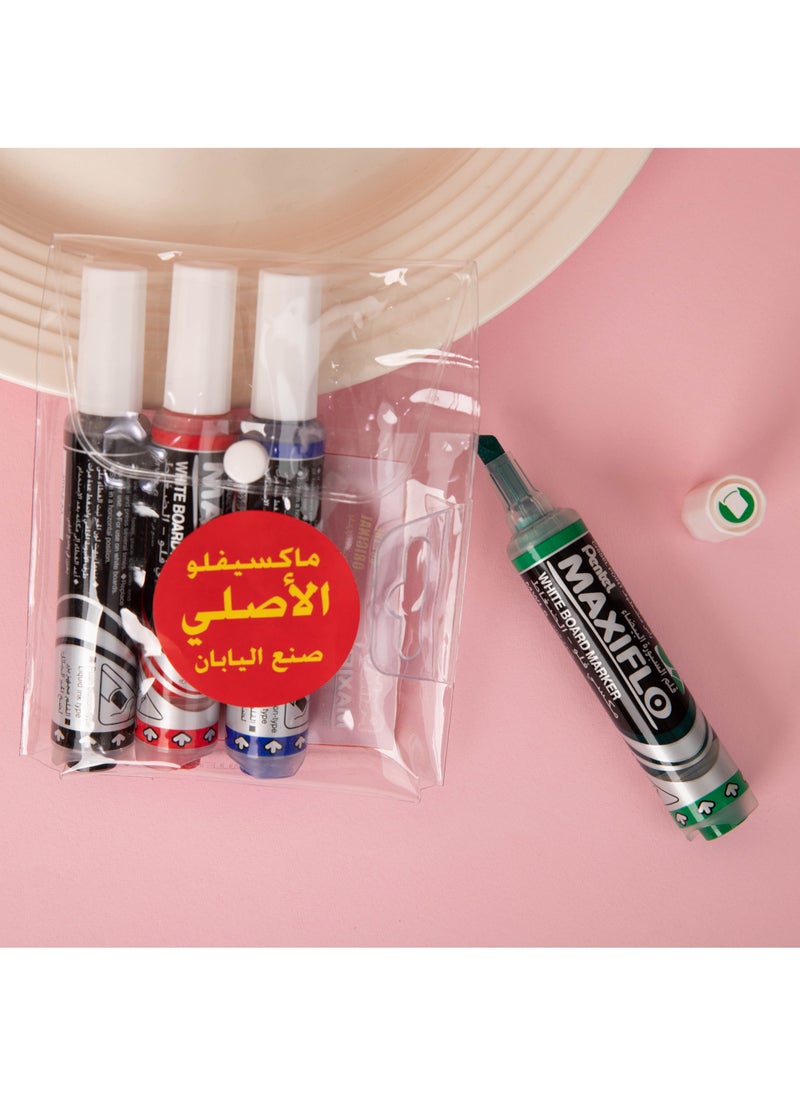 Pentel Whiteboard Marker Set - 4 Pcs - Assorted Colors Chisel Tip Whiteboard Marker with Push-Button Flow, Smell-Free Liquid Ink Writes 3x Longer, Refillable, Japan-Made Durable Performance - Image 5